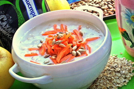 Овсяный суп с морковью и семечками: шаг 4