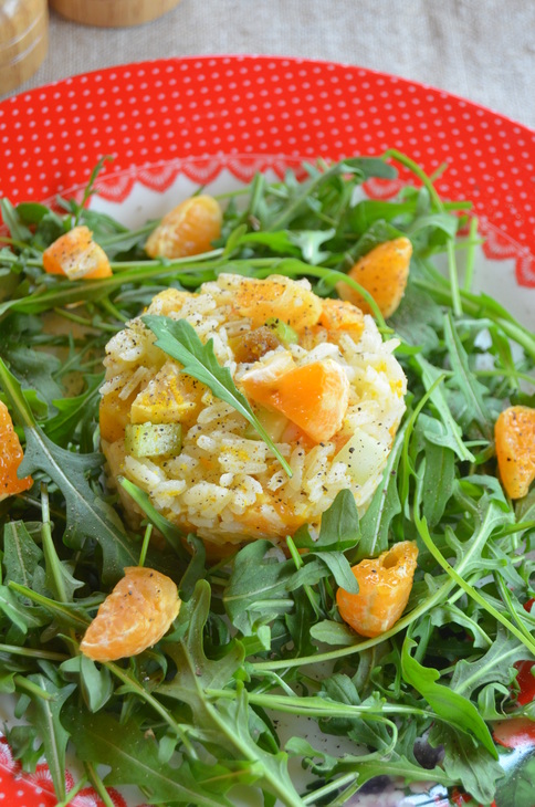 Рисовый салат с печеной тыквой и мандаринами: шаг 9