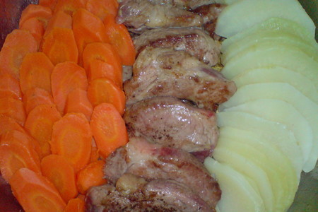 Мясо с овощами под базиликово-лимонным маслом: шаг 4