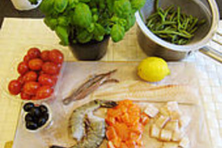 Рыбное чудо с овощами и креветками.: шаг 5