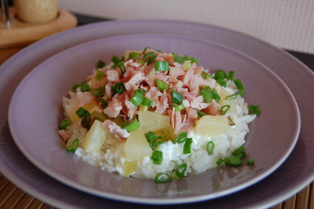 Салат с рисом, копченой курицей и ананасом: шаг 3