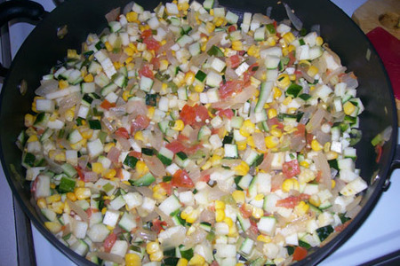 Рис в духовке запеченный с овощами и сыром: шаг 3