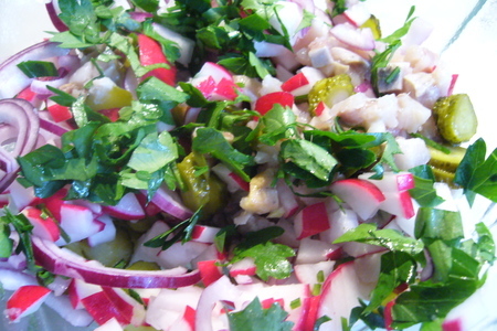 Овощные рёсти (rösti) с селедочным салатом: шаг 6
