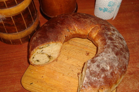 Манно-пшеничный сырный хлеб с начинкой: шаг 1