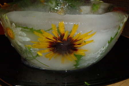 Ледяная чаша с живыми цветами: шаг 7