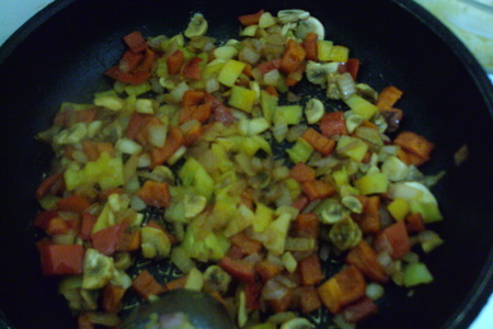 Фарфалле с овощами и соусом"песто".: шаг 3