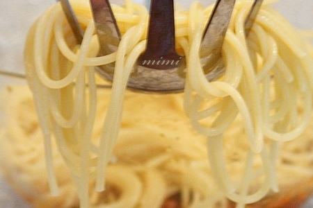 Тимбаллини из спагетти с баклажанами: шаг 3