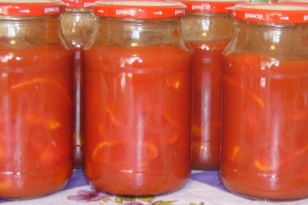 Помидоры в томатном соке: шаг 3