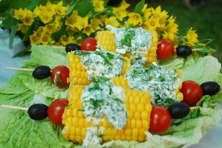 Кукурузные початки с сыром и зеленью: шаг 4