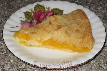 Насыпной пирог с персиками и яблоками: шаг 8
