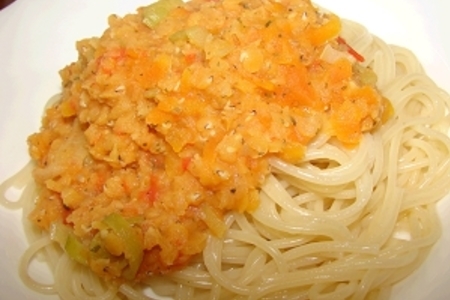Спагетти с соусом из чечевицы: шаг 1