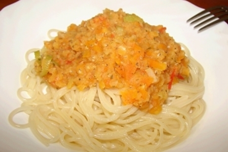 Спагетти с соусом из чечевицы: шаг 2