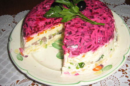 Селёдочно-овощной торт.: шаг 4