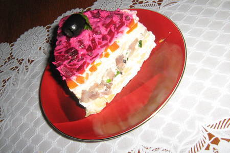 Селёдочно-овощной торт.: шаг 5