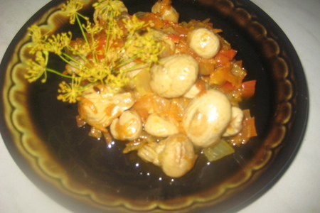 "поцелуй дождя" - салат из грибов дождевиков с овощами.: шаг 3