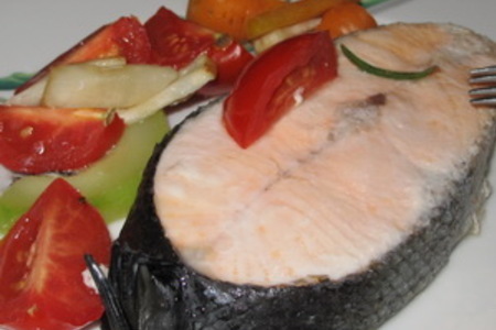 Рыба с овощами, приготовленная в призовой пароварке: шаг 3