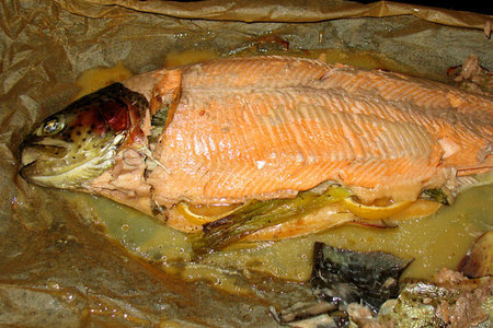 Печёная лососевая форель с авокадно-укропным соусом: шаг 3