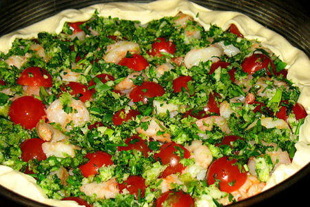 Тарт с креветками и помидорами-черри (torta salata con gamberi e pomodorini): шаг 6