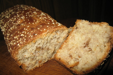 Ароматный медовый хлеб с кунжутом и орехами: шаг 7