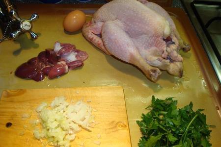 Курица с начинкой и лапшой: шаг 1