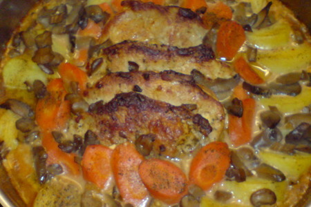 Мясо с овощами под грибным соусом: шаг 8