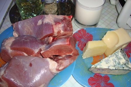 Мясо гуся в соусе 3 сыра: шаг 1