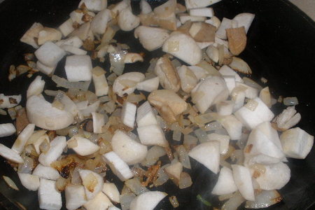 Стручковая фасоль, горошек и грибы в сливках - обалденный гарнир!: шаг 3