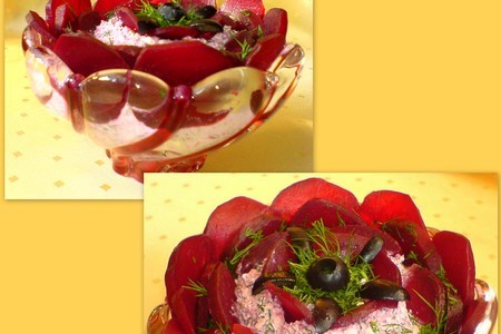 Творожно-розовое соцветие (типо салат): шаг 1