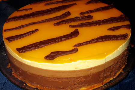 Торт "триколор" под манговым покрытием: шаг 3