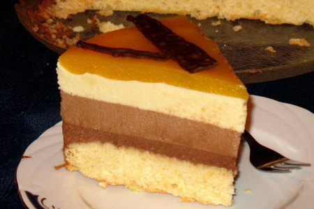 Торт "триколор" под манговым покрытием: шаг 4