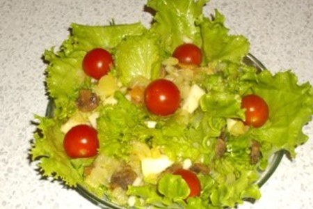 Грибной салат с яблоками: фото шаг 4
