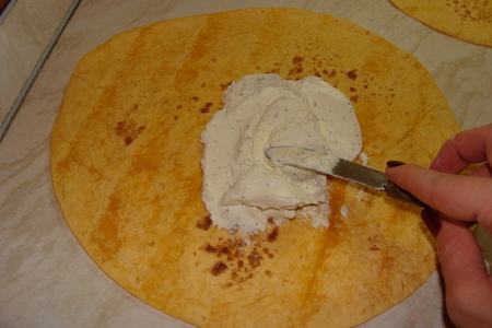 Ролы из мексиканских, сырных tortillas: шаг 2