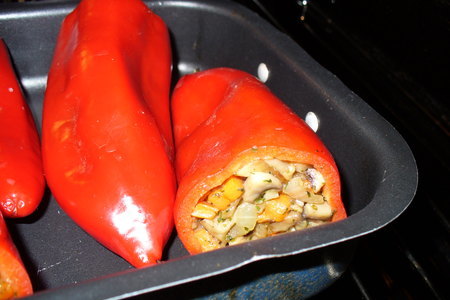 Болгарский перец  фаршированный , запеченный  ( постный рецепт  ): шаг 3