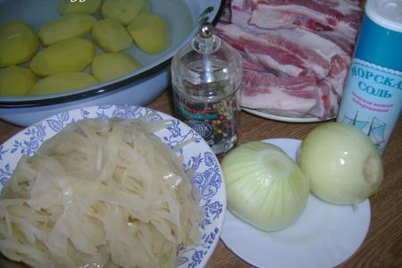 Жареное мясо с кислой капустой и картошкой: шаг 3