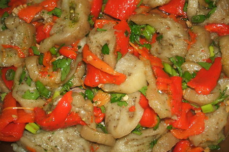 Салат с печённых баклажан и болгарского перца: шаг 3