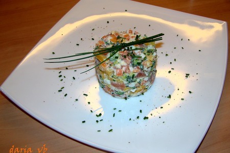 Разноцветный салат с брокколи и семгой: шаг 6
