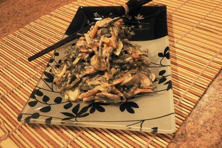 Морская капуста с грибами (почти постное блюдо, но все портит майонез))): шаг 2
