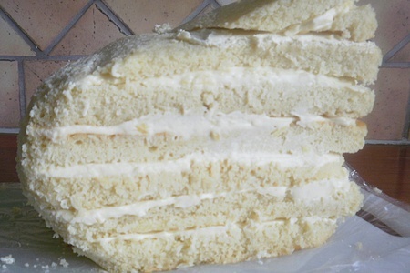 Торт-сердце 3д, кокосовый маслянный бисквит: шаг 9