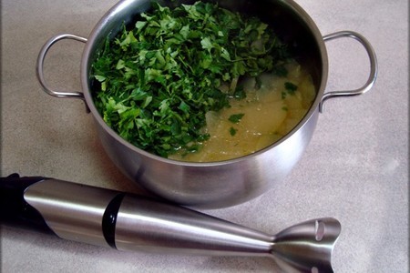 Зелёный суп-пюре с кольраби "витаминка".: шаг 4