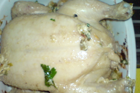Цыплёнок по-домашнему,с маринованными грибами и сметаной: шаг 7