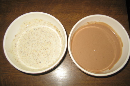 Орехово-шоколадные оладьи-двойняшки: шаг 1