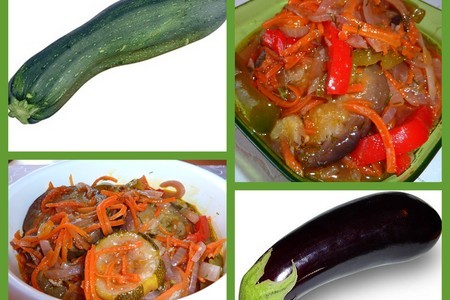Вкусная овощная закуска-салат  "баклажан + кабачок": шаг 2