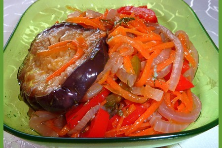 Вкусная овощная закуска-салат  "баклажан + кабачок": шаг 3