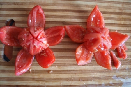 Закуска из помидор "морские звёздочки": шаг 3