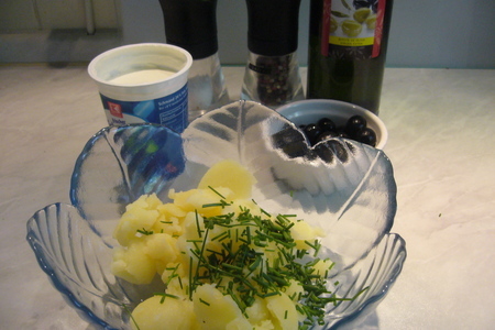 Овощные канапе с картофельно-оливковым кремом: шаг 1