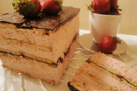 Торт-террин с клубничным муссом и шоколадом: шаг 7