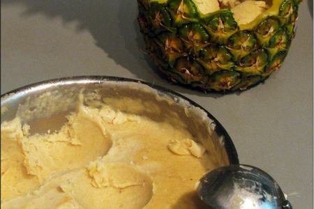 Шоколадно-фруктовое мороженое в ананасе: шаг 8
