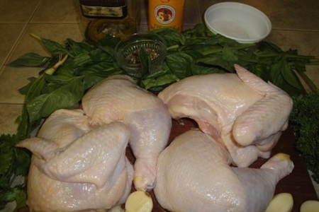 Курица в базиликовом маринаде: шаг 1