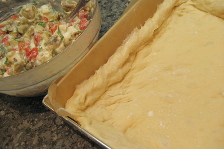 Сырный пирог с запечеными баклажанами: шаг 6
