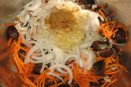 Морковный салат с грибами "по-корейски": шаг 5